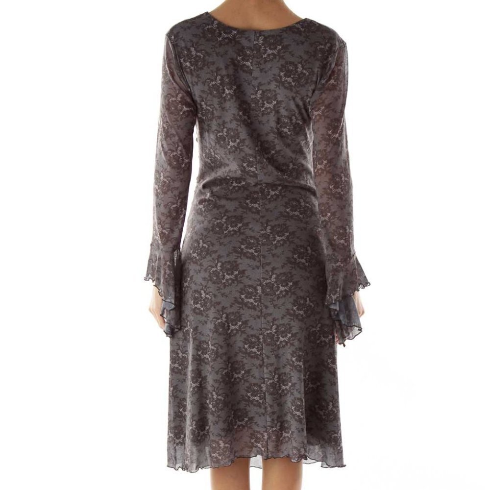 Weston Wear Gray Black Bell Sleeve Day Dress - Picture 3 of 3